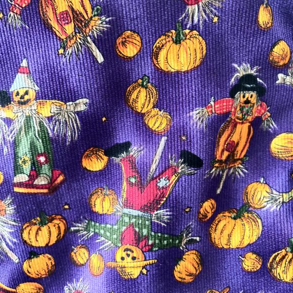 111 Main Womens M Vintage Purple Jack O'Lantern Scarecrow Halloween Button Vest - Picture 5 of 7